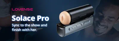 Lovense Solace Pro app-controlled thrusting male masturbator