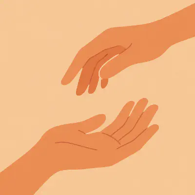 Hands about to embrace