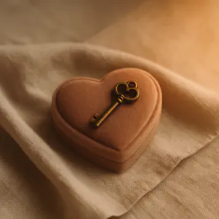 A key and jewelry box symbolizing submission