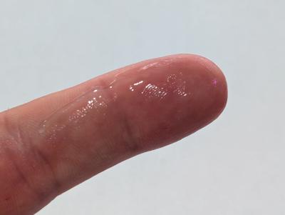 Silicone lube on a finger