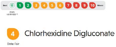 EWG's Fair rating of Chlorhexidine Digluconate