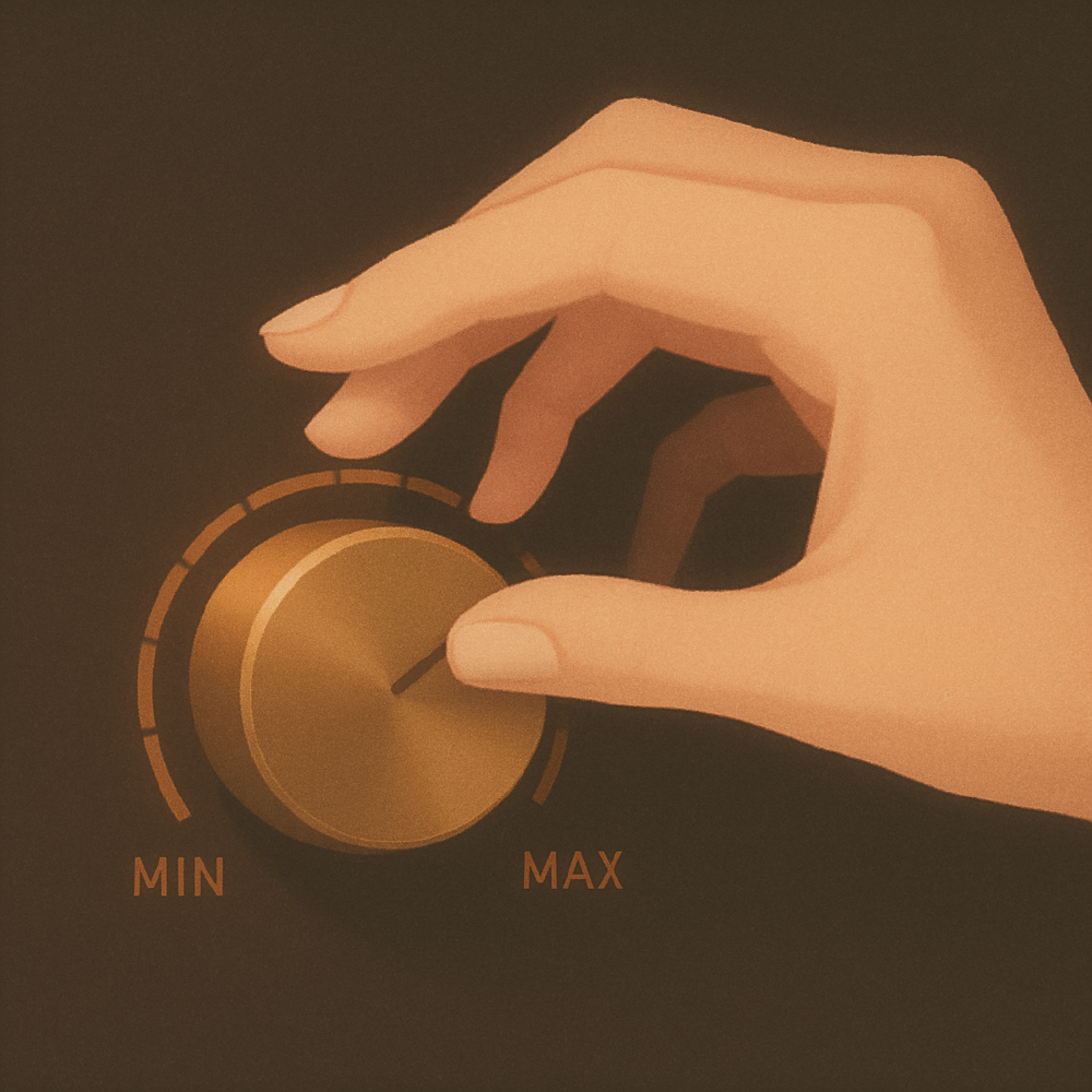 Volume dial being turned to 11