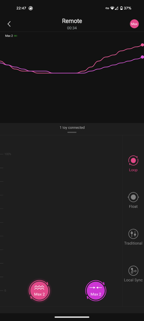 Lovense Remote App controlling the Max 2