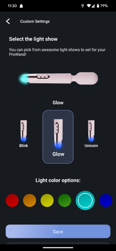 Pro Wand light settings