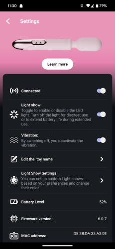 Pro Wand settings